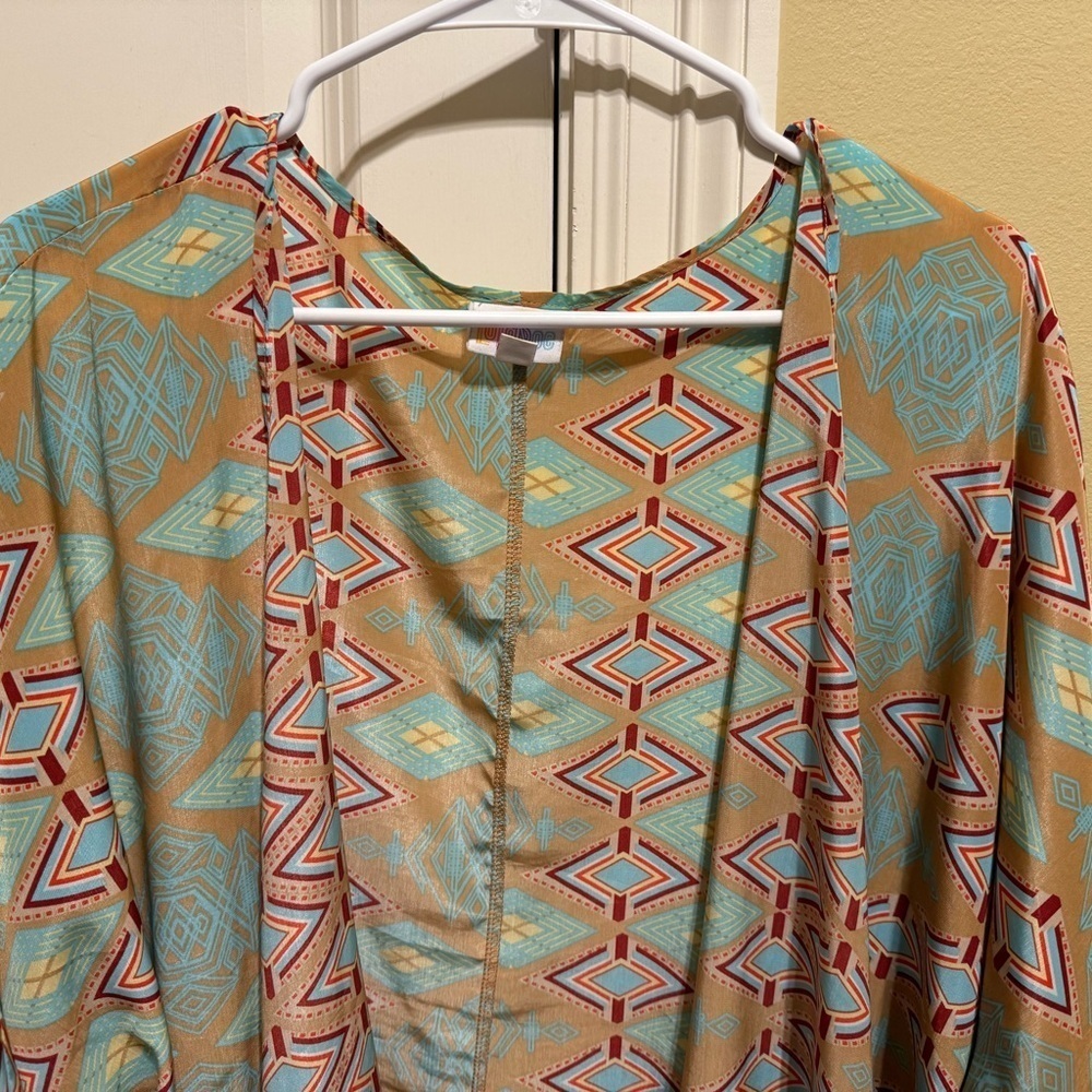 LuLaRoe Kimono Cardigan Open Front Lindsay Silky Feel Sz L - Picture 2 of 10